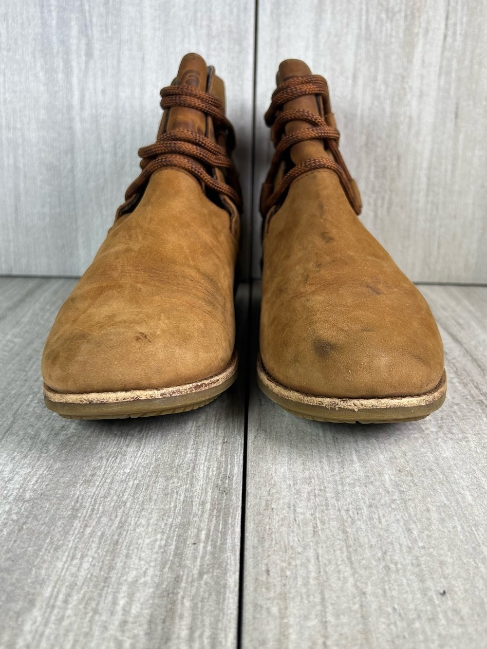 Teva De La Vina Brown Rustic Leather Booties Slip On Ankle Boot Womens Size 6.5 - Picture 6 of 11